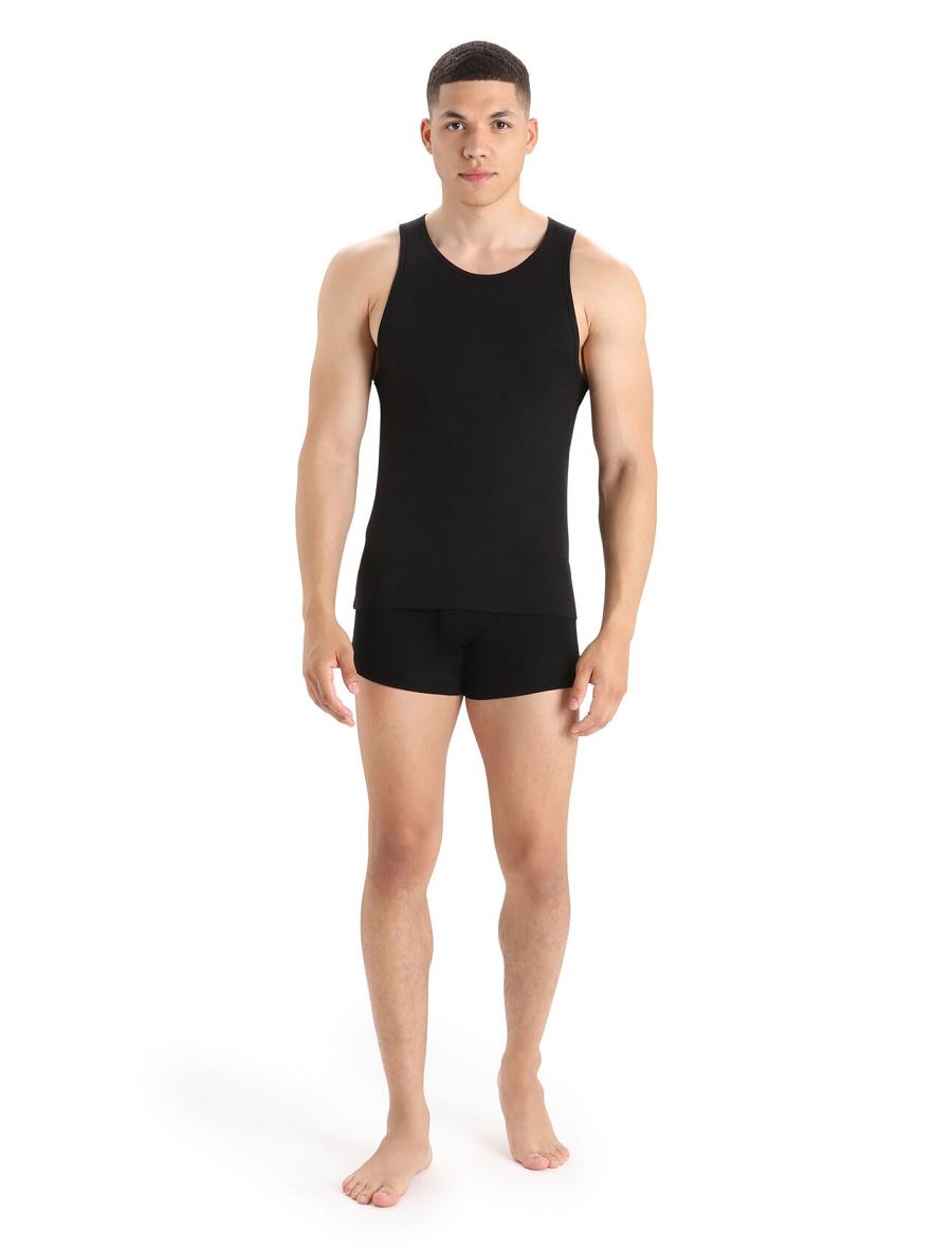 Icebreaker Merino Anatomica Tank Top Miesten Alusvaatteet Mustat | FI 1287EBCX